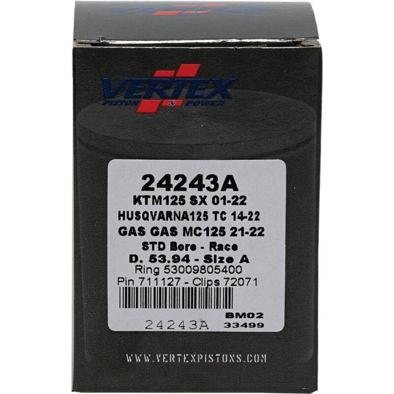 Vertex Piston 01-16 KTM 125 EXC 125cc Cast Race Piston Kit Piston Sets - Powersports Vertex Pistons