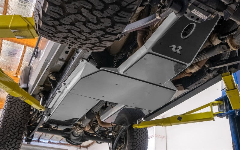 Rugged Ridge 18-23 Jeep Wrangler JLU 4dr Alum. Skid Plate for Gas Tank/Exhaust - Tex. Blk Skid Plates Rugged Ridge