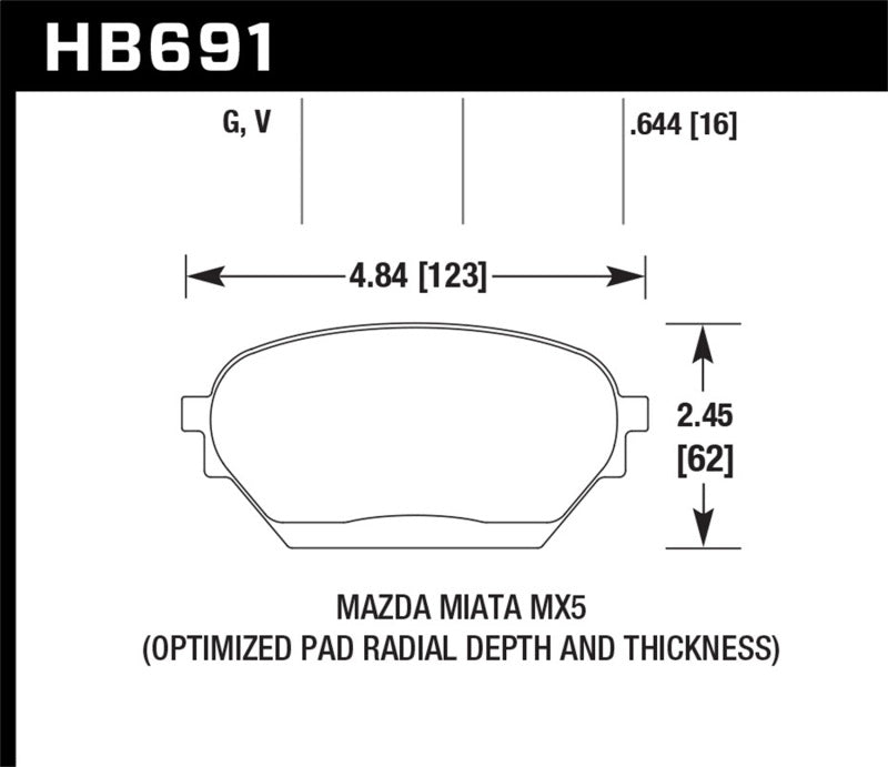 Hawk 06-14 Mazda MX-5 DTC-60 Race Front Brake Pads Brake Pads - Racing Hawk Performance