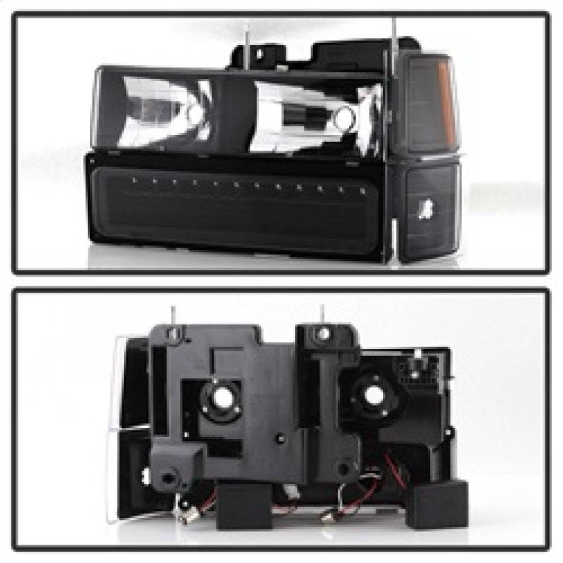 xTune 92-94 Blazer Full Size Corner/LED Bumper Headlights Black HD-JH-CCK88-LED-AM-BK-SET Headlights SPYDER