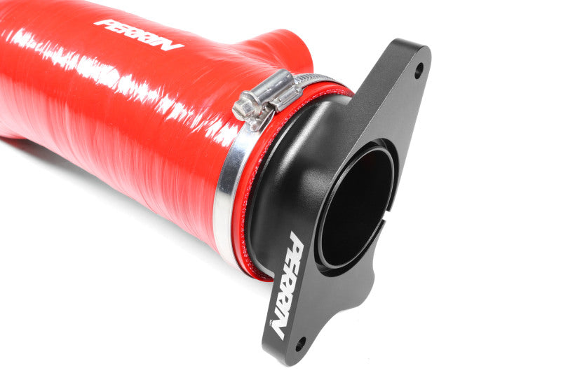 PERRIN 22-24 Subaru WRX / 20-25 LGT &amp; OBXT Turbo Inlet Hose w/Turbo Adapter Flange (Long) - Red Hoses Perrin Performance