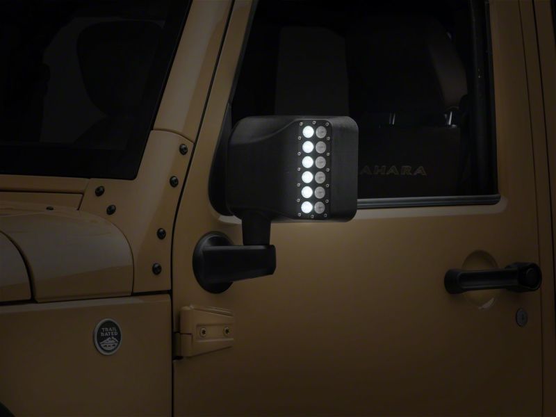 Raxiom 07-18 Jeep Wrangler JK Off-Road LED Manual Mirrors w/ Turn Signals Side Mirrors Raxiom