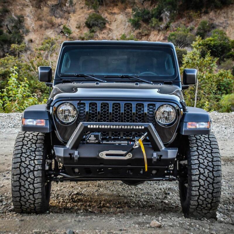 Westin 18-19 Jeep Wrangler JL Stubby Front Bumper - Textured Black Bumpers - Steel Westin