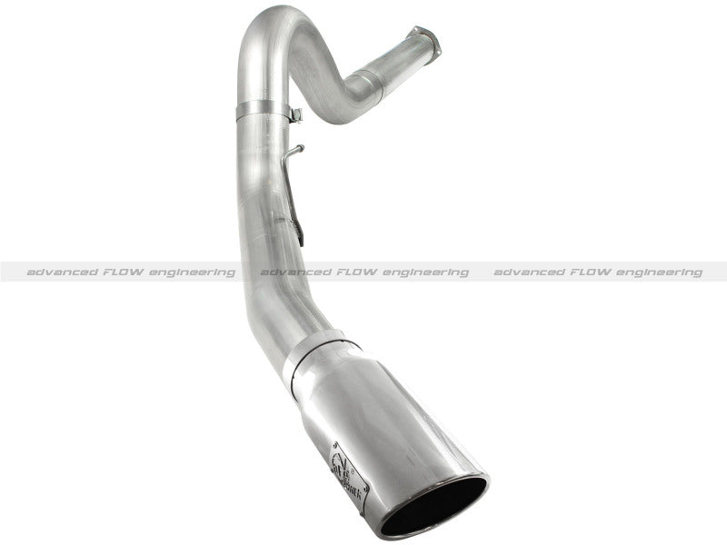 aFe Atlas 5in DPF-Back Aluminized Steel Exh Sys, Ford Diesel Trucks 11-14 v8-6.7L (td) Polished tip DPF Back aFe