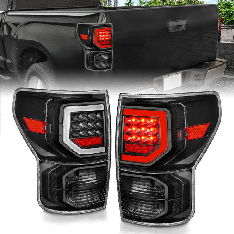 ANZO 07-11 Toyota Tundra Full LED Taillights Black Housing Clear Lens G2 (w/C light Bars) Tail Lights ANZO