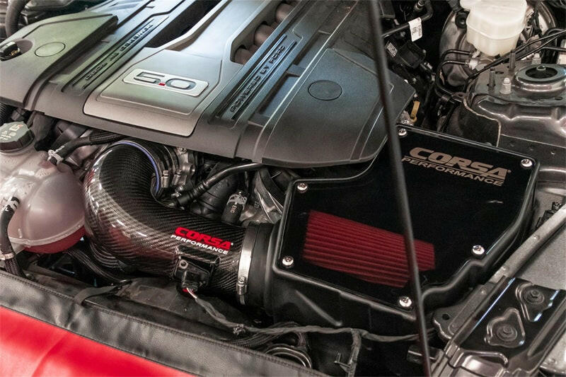 Corsa 2018-2023 Ford Mustang GT 5.0L V8 Carbon Fiber Air Intake w/ DryTech Filter Cold Air Intakes CORSA Performance