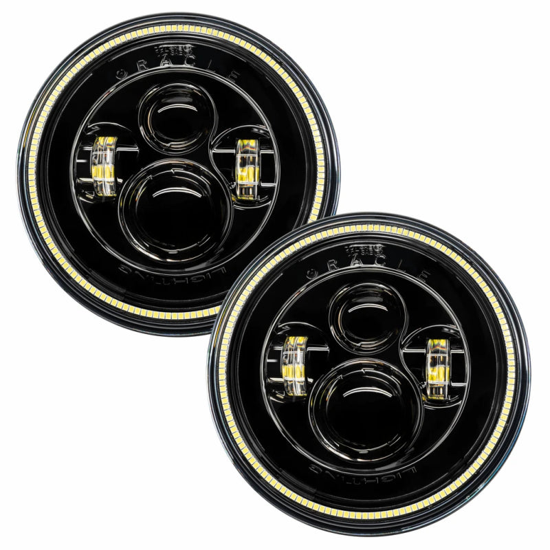 Oracle 7in High Powered LED Headlights - Black Bezel - White Headlights ORACLE Lighting