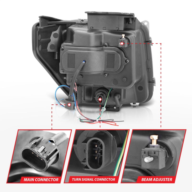 ANZO 2007-2012 Dodge Nitro Projector Headlights w/ Halo Black (CCFL) G2 Headlights ANZO