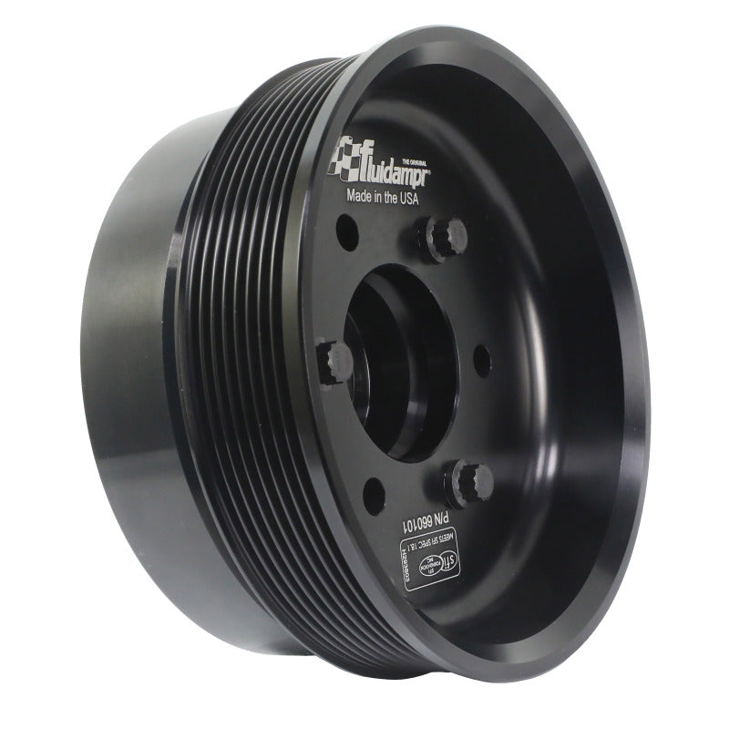 Fluidampr Chevy LSX 6-1/4in Damper w/Single 8 Rib 6.57in Dia Pulley Steel Internally Balanced Damper Crankshaft Dampers Fluidampr