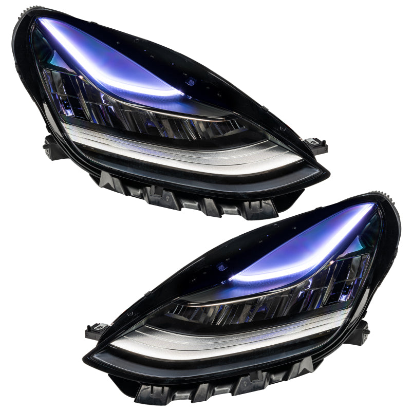 Oracle 17-21 Tesla Model 3 Headlight DRL Upgrade Kit - ColorSHIFT w/ Simple Controller Headlights ORACLE Lighting