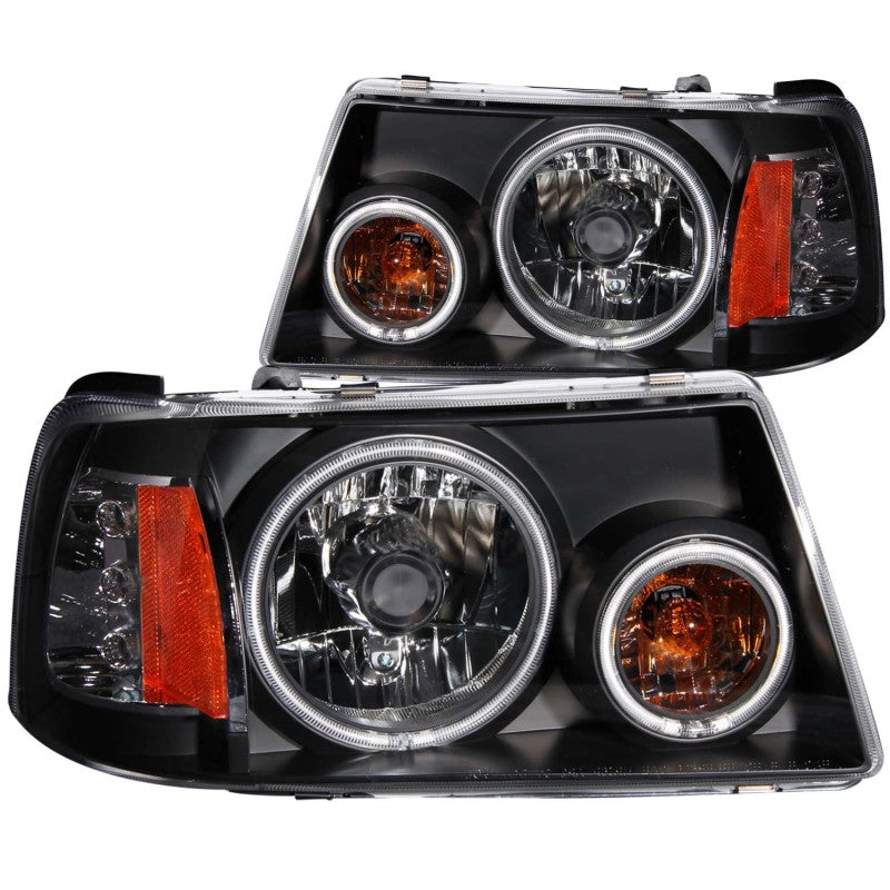 ANZO 2001-2011 Ford Ranger Projector Headlights w/ Halo Black (CCFL) 1 pc Headlights ANZO
