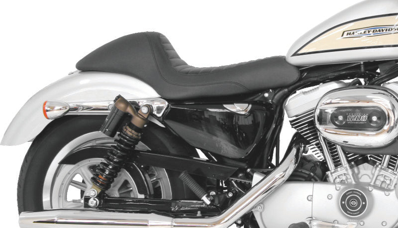 Mustang 04-21 Harley Sportster Cafe Solo Seat - Black Solo Motorcycle Seats Mustang Motorcycle