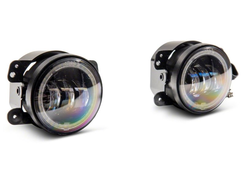 Raxiom 07-18 Jeep Wrangler JK Axial Series 4-In LED Devil Eyes Fog Lights w/ Halo Headlights Raxiom