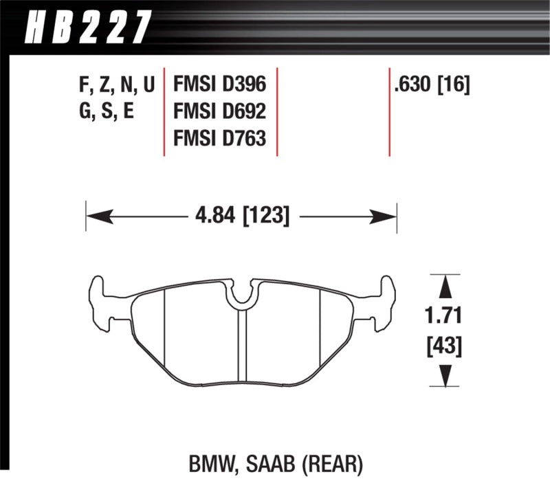 Hawk 95-99 BMW M3 E36 HPS Street Rear Brake Pads Brake Pads - Performance Hawk Performance