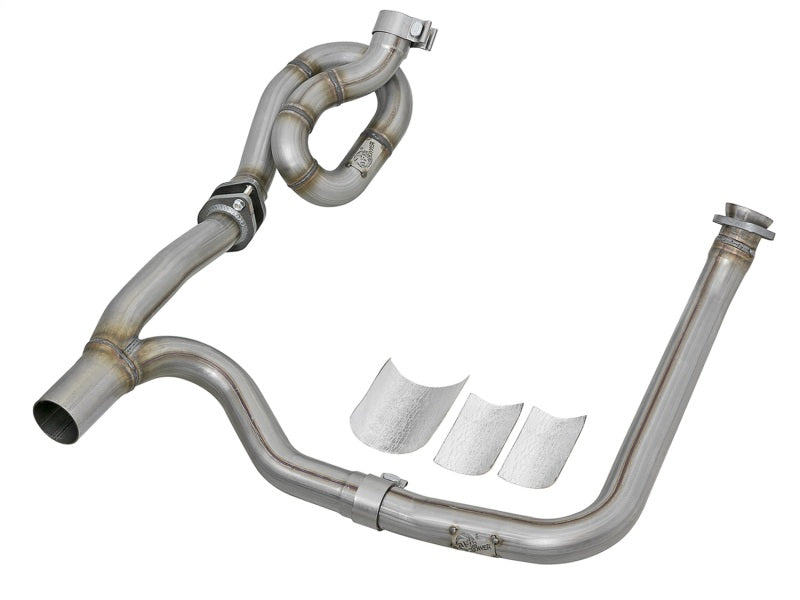 aFe POWER Twisted Steel Y-Pipe w/ Loop Relocation Pipe 12-18 Jeep Wrangler (JK) V6 3.6L X Pipes aFe