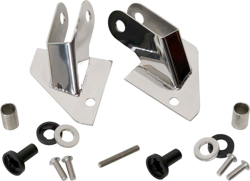 Kentrol 87-95 Jeep Wrangler YJ Mirror Relocation Bracket Pair - Polished Silver Hardware - Singles Kentrol