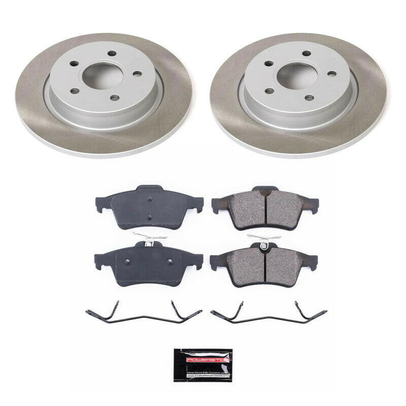 Power Stop 06-11 Volvo V50 Rear Semi-Coated Rotor Kit Brake Kits - Performance Blank PowerStop