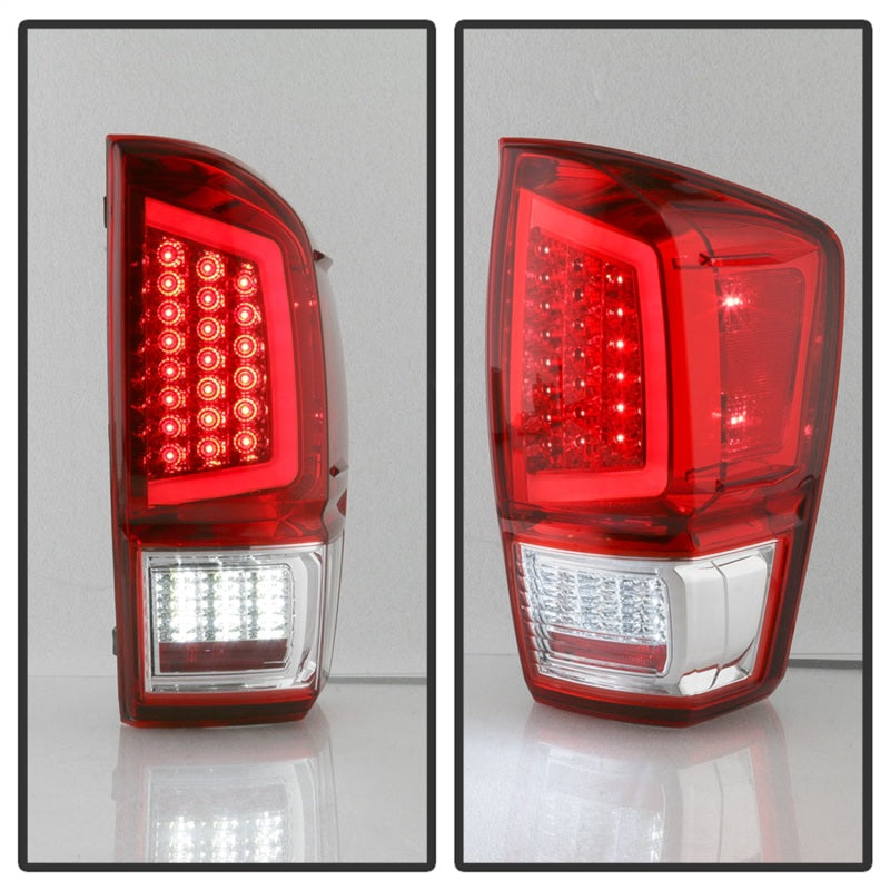 xTune 16-18 Toyota Tacoma Light Bar LED Tail Lights - Chrome (ALT-JH-TTA16-LBLED-C) Tail Lights SPYDER