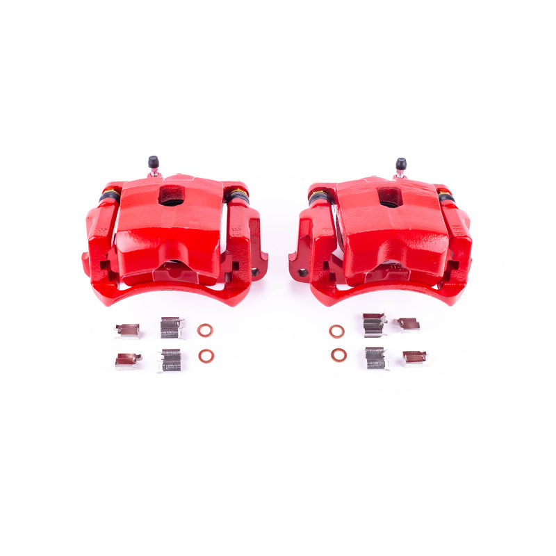 Power Stop 01-05 Toyota RAV4 Front Red Calipers w/Brackets - Pair Brake Calipers - Perf PowerStop