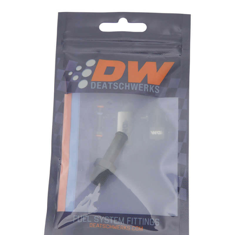 DeatschWerks 1/8in NPT Male Thread 5/16in Hose Barb - Anodized Matte Black Fittings DeatschWerks