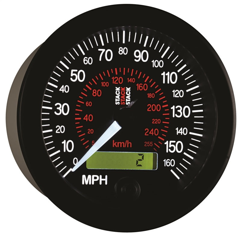 Autometer Stack Instruments 88MM 0-160 MPH / 260 KM/H Programmable Speedometer - Black Gauges AutoMeter