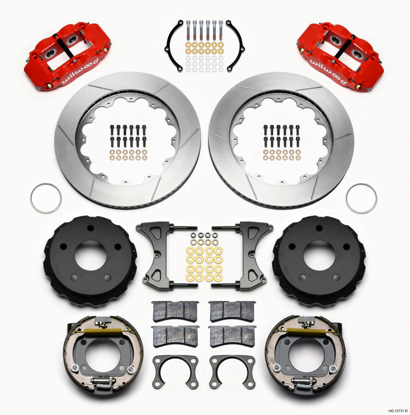 Wilwood Narrow Superlite 4R Rear P-Brk Kit 14.00in Red Big Ford 2.00in Off Bronco 5 x 5.50 Big Brake Kits Wilwood