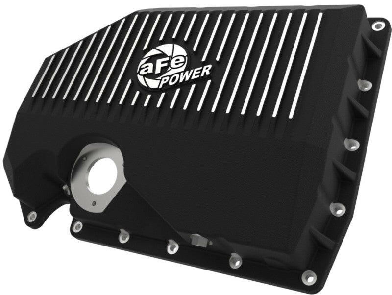 aFe 05-19 VW 1.8L/2.0L w/ Oil Sensor Engine Oil Pan Black POWER Street Series w/ Machined Fins Diff Covers aFe