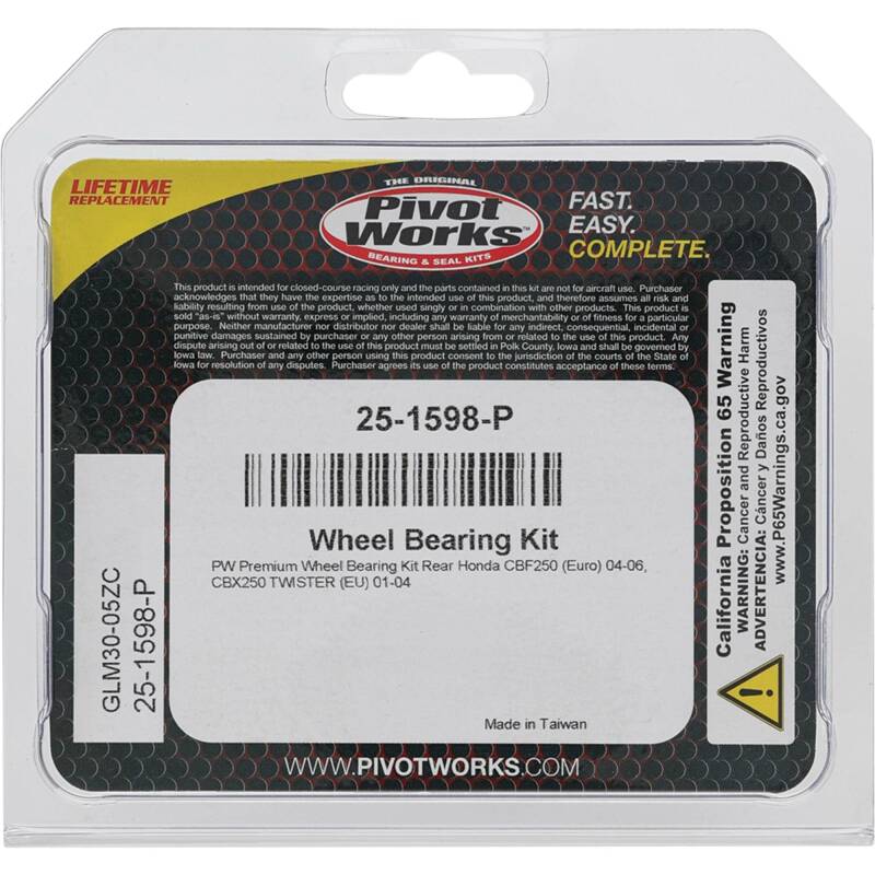 Pivot Works Honda Wheel Bearing Kit Premium Bearings Control Arms Pivot Works