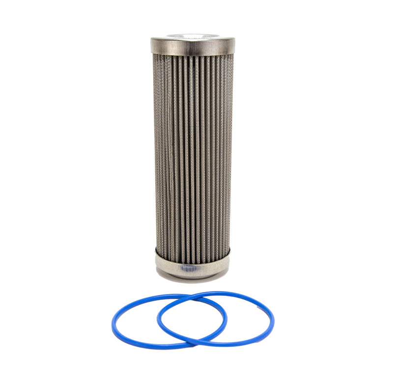 Fuelab 100 Micron Stainless Steel Replacement Element - 6in w/2 O-Rings & Instructions Fuel Filters Fuelab
