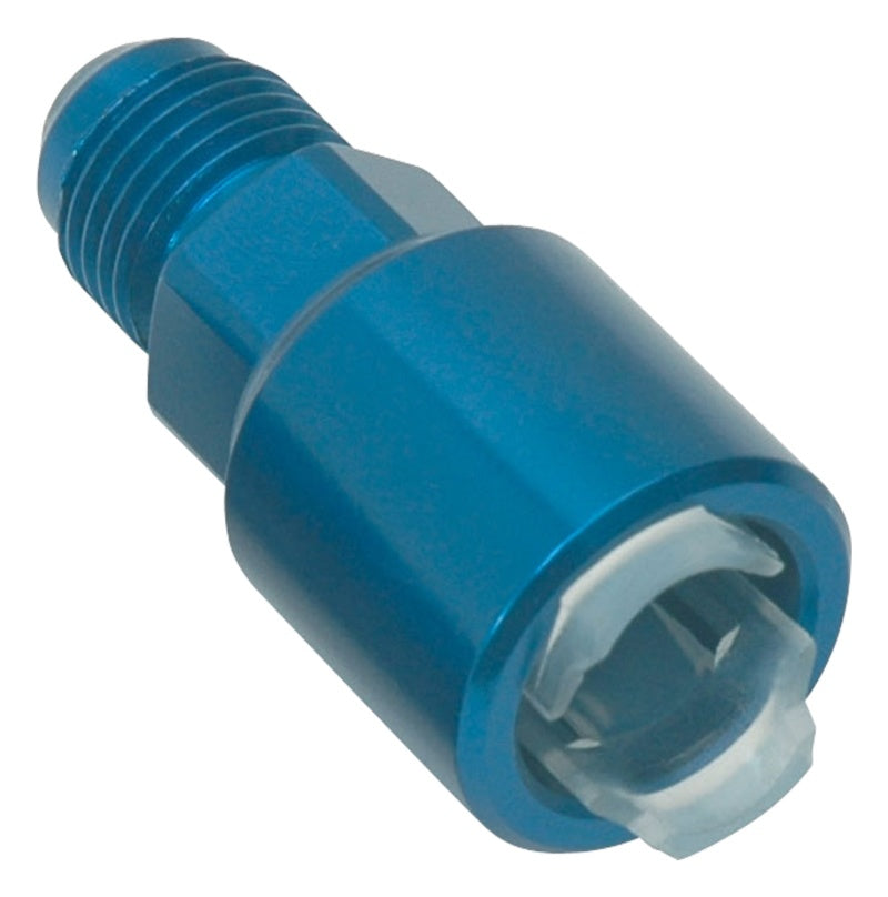 Russell Performance -6 AN male to 5/16in SAE quick-disconnect female (Blue Single) Fittings Russell