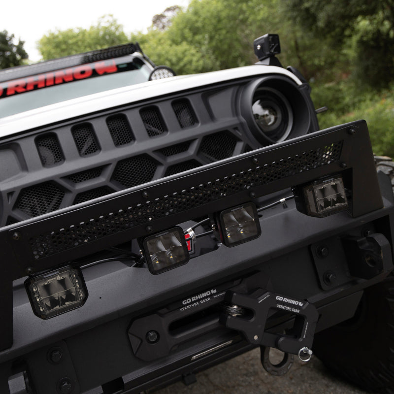 Go Rhino Xplor Blackout Series Cube LED Sideline Spot Light Kit (Surface Mount) 4x3 - Blk (Pair) Light Bars & Cubes Go Rhino