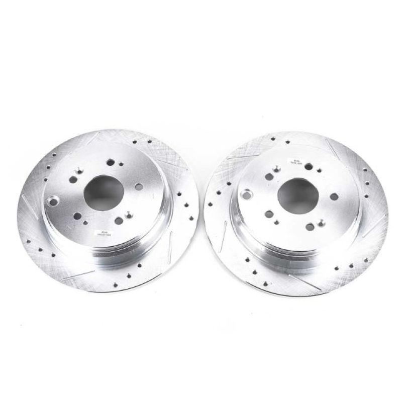 Power Stop 07-18 Acura RDX Rear Evolution Drilled & Slotted Rotors - Pair Brake Rotors - Slot & Drilled PowerStop