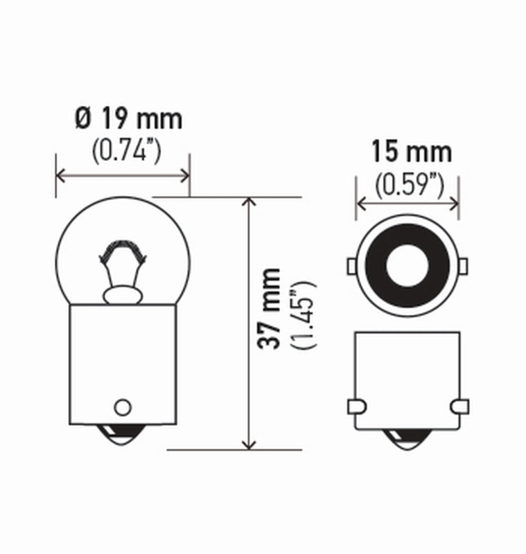 Hella Bulb 5007 12V 5W Ba15S B6 (2) Bulbs Hella