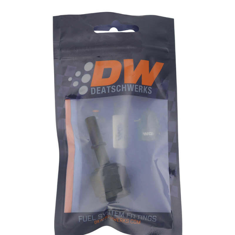 DeatschWerks 8AN Female Flare Swivel to 5/16in Male EFI Quick Disconnect - Anodized Matte Black Fuel Components Misc DeatschWerks