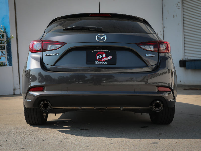 aFe Takeda 2-1/2in 304 SS Cat-Back Exhaust w/ Carbon Fiber Tips 14-18 Mazda 3 L4 2.0L/2.5L Catback aFe