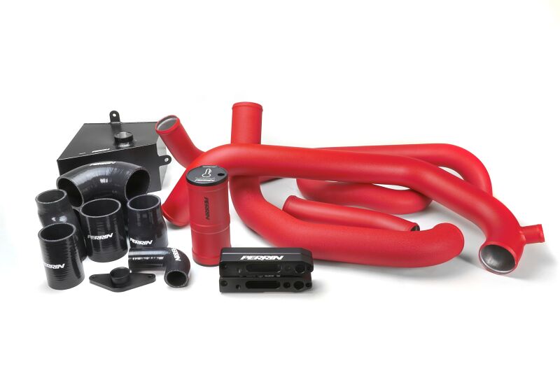 PERRIN 15-21 Subaru STI Front Mount Intercooler Boost Tube Kit - Red Intercooler Pipe Kits Perrin Performance