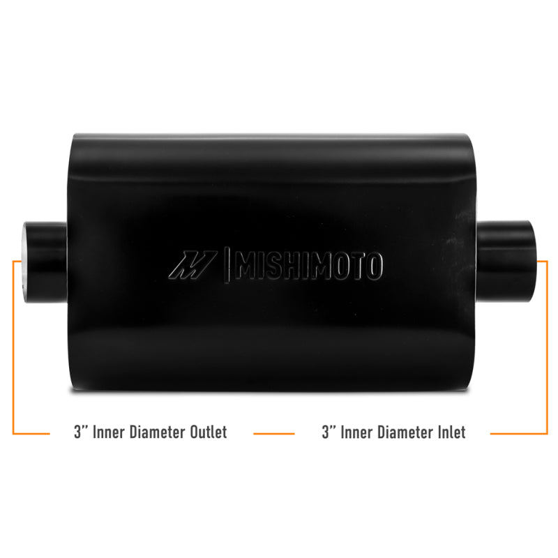 Mishimoto Muffler with 3in Center Inlet/Outlet - Angled Tip - Black Muffler Mishimoto
