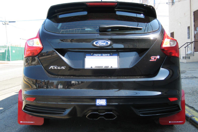 Rally Armor 12-19 Ford Focus ST / 16-19 RS Black Mud Flap w/Blue Logo Mud Flaps Rally Armor