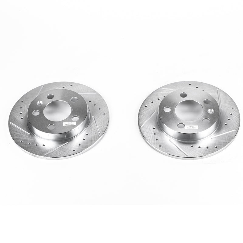 Power Stop 00-06 Audi TT Quattro Rear Evolution Drilled & Slotted Rotors - Pair Brake Rotors - Slot & Drilled PowerStop