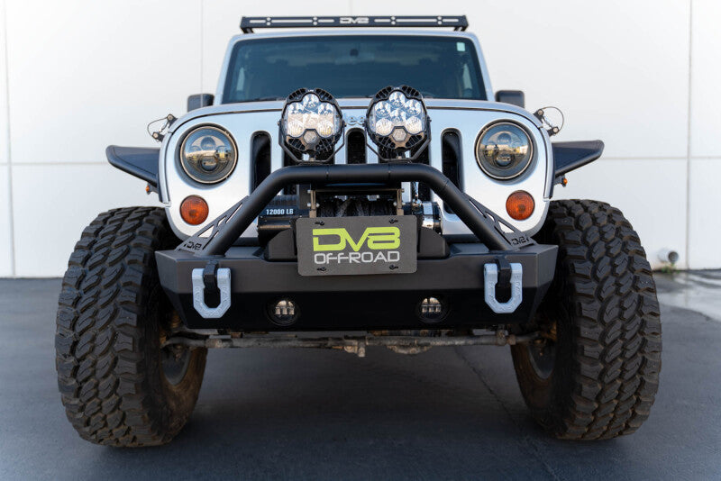 DV8 Offroad Fairlead Mounted Flip-Up License Plate Bracket License Plate Relocation DV8 Offroad