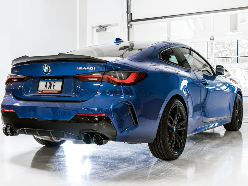 AWE Tuning 2019+ BMW M340i (G20) Track Edition Exhaust - Quad Diamond Black Tips Catback AWE Tuning