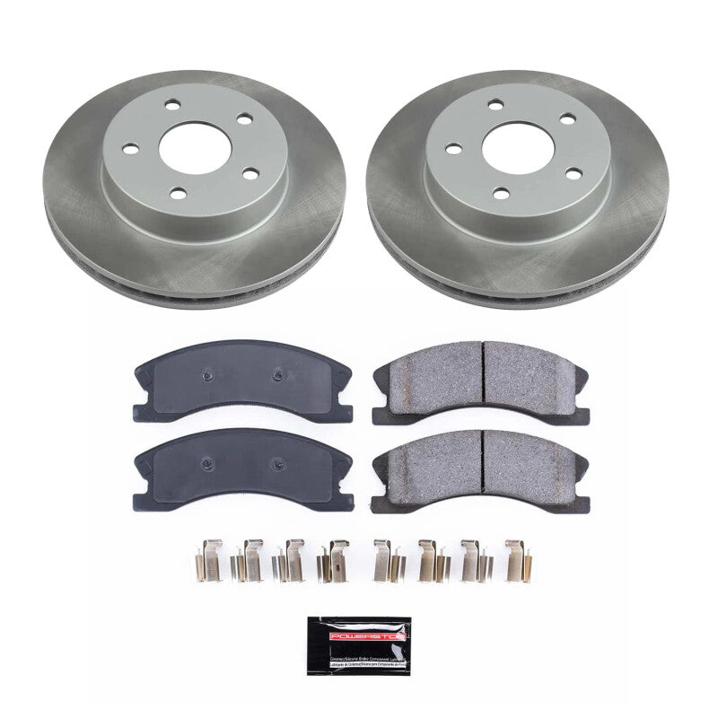 Power Stop 99-04 Jeep Grand Cherokee Front Semi-Coated Rotor Kit Brake Kits - Performance Blank PowerStop