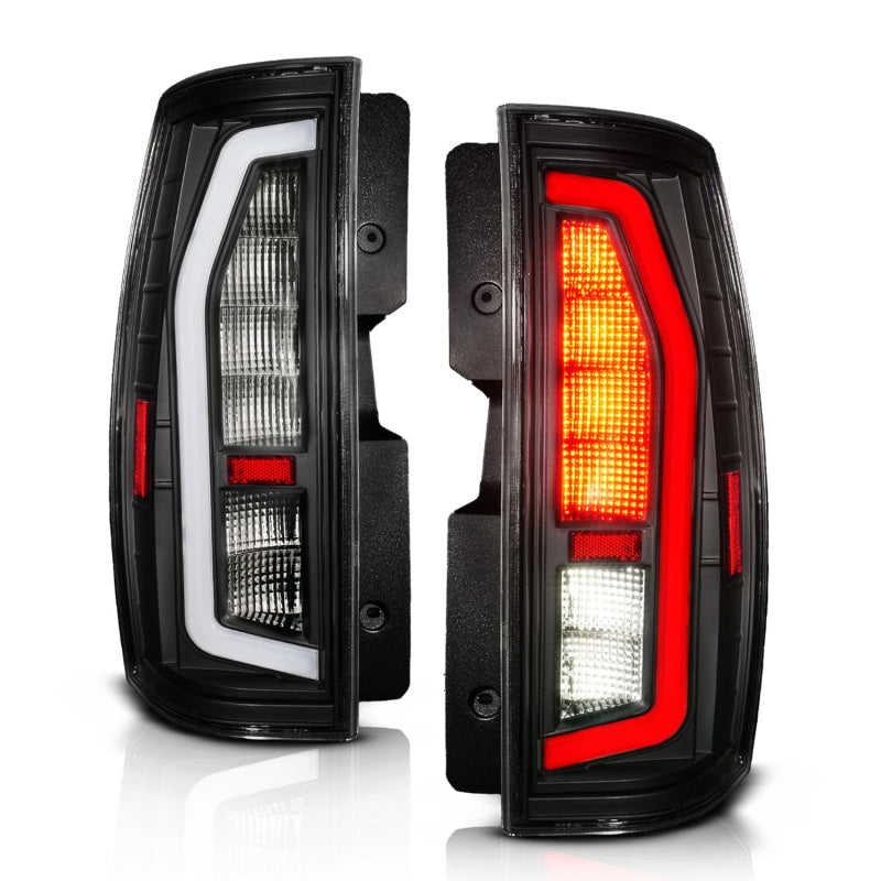 Anzo 07-14 Chevrolet Suburban / 07-14 GMC Yukon Black Full LED Tail Light Plank Style w/ Clear Lens Tail Lights ANZO