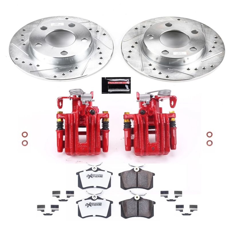 Power Stop 99-05 Volkswagen Passat Rear Z26 Street Warrior Brake Kit w/Calipers Brake Kits - Performance D&S PowerStop