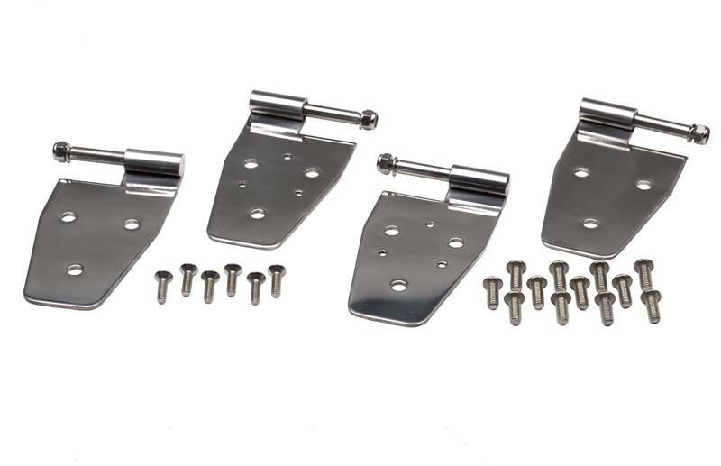 Kentrol 97-06 Jeep Wrangler TJ Door Hinge Set 4 Pieces - Polished Silver Doors Kentrol