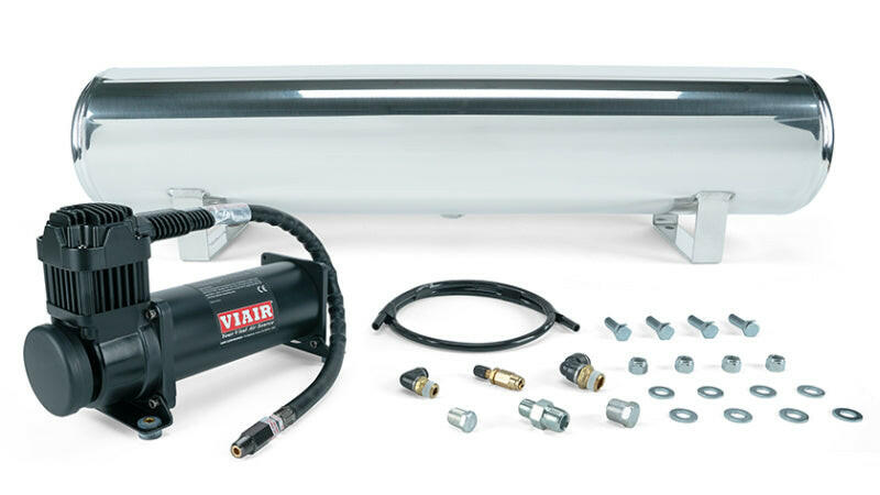 Air Lift 4 Gal. Polished Tank w/ Viair 444b Blk Compressor (Incl. Fittings & Mounting Hardware) Air Compressors Air Lift