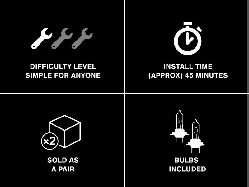 Raxiom 99-04 Ford Mustang Dual LED Halo Projector Headlights- Chrome Housing (Clear Lens) Headlights Raxiom