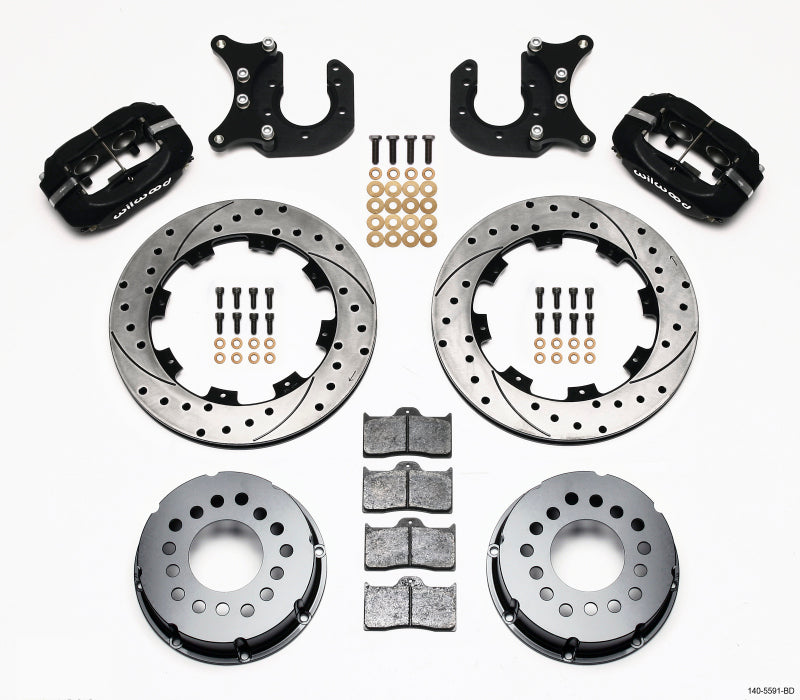 Wilwood Forged Dynalite P/S Rear Kit Drilled Rotor Mopar/Dana 2.36in Off w/Snap Ring Bearing Big Brake Kits Wilwood