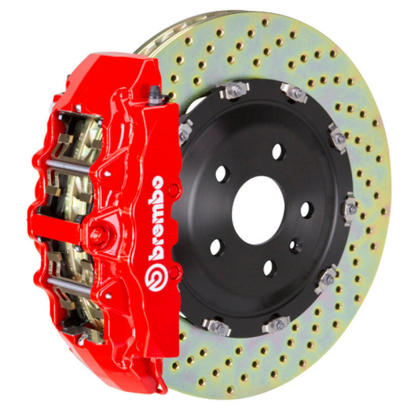 Brembo 14+ Model S AWD w/ DC (Excl Plaid) Fr GT BBK 6Pis Cast 380x34 2pc Rotor Drilled-Red Brake Kits - Performance Slot Brembo