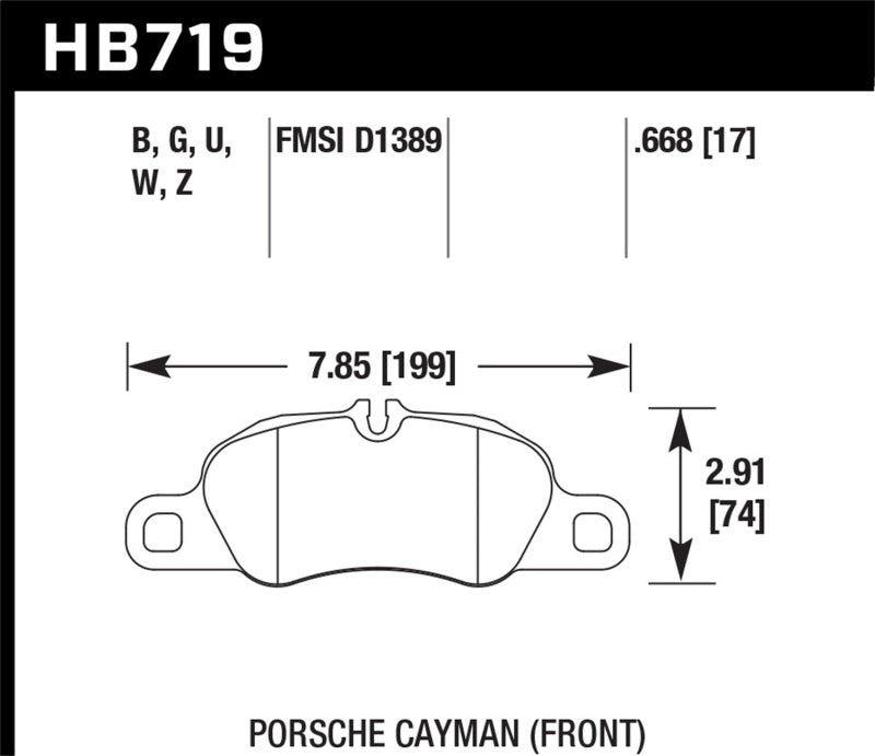 Hawk 2014 Porsche Cayman DTC-70 Front Race Brake Pads Brake Pads - Racing Hawk Performance